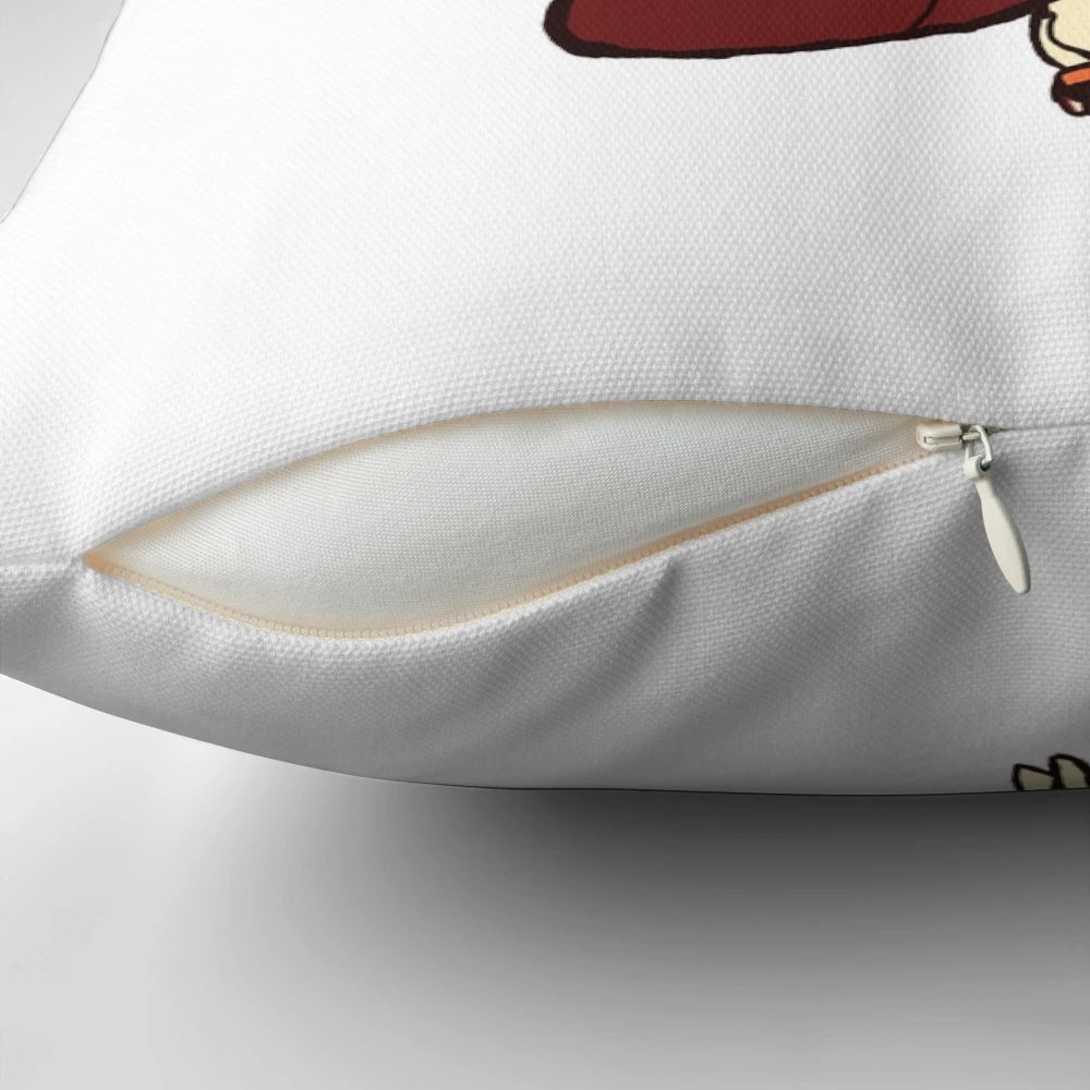 Pillow featuring the iconic Strickland Propane logo and characters from the TV show "King of the Hill