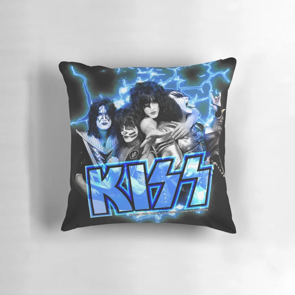 KISS band members electric pillow, featuring the iconic rock band lineup