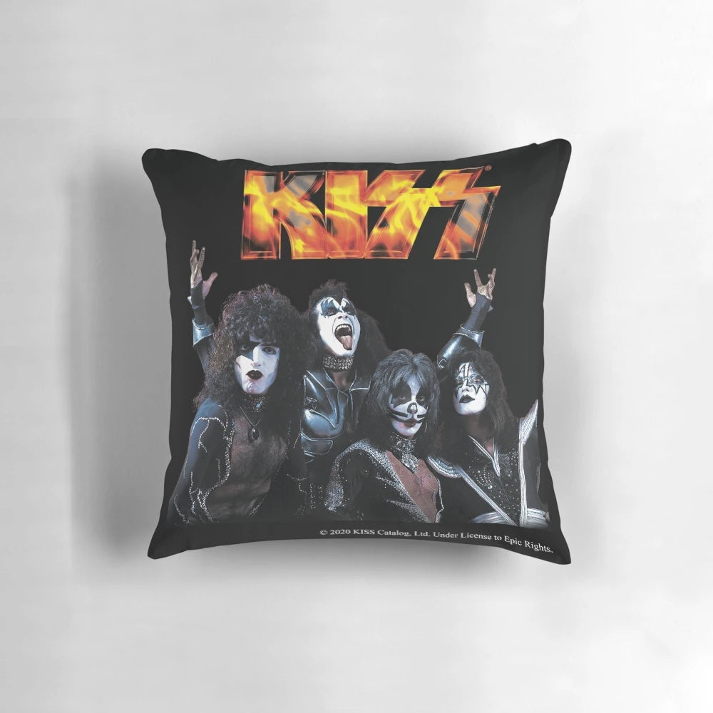 KISS Band Pillow featuring the iconic KISS logo and band members