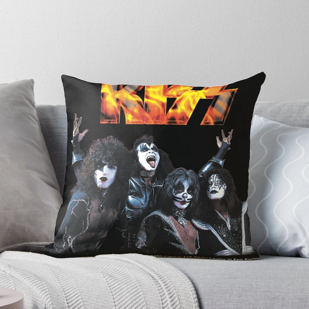 KISS Band Pillow featuring the iconic KISS logo and band members