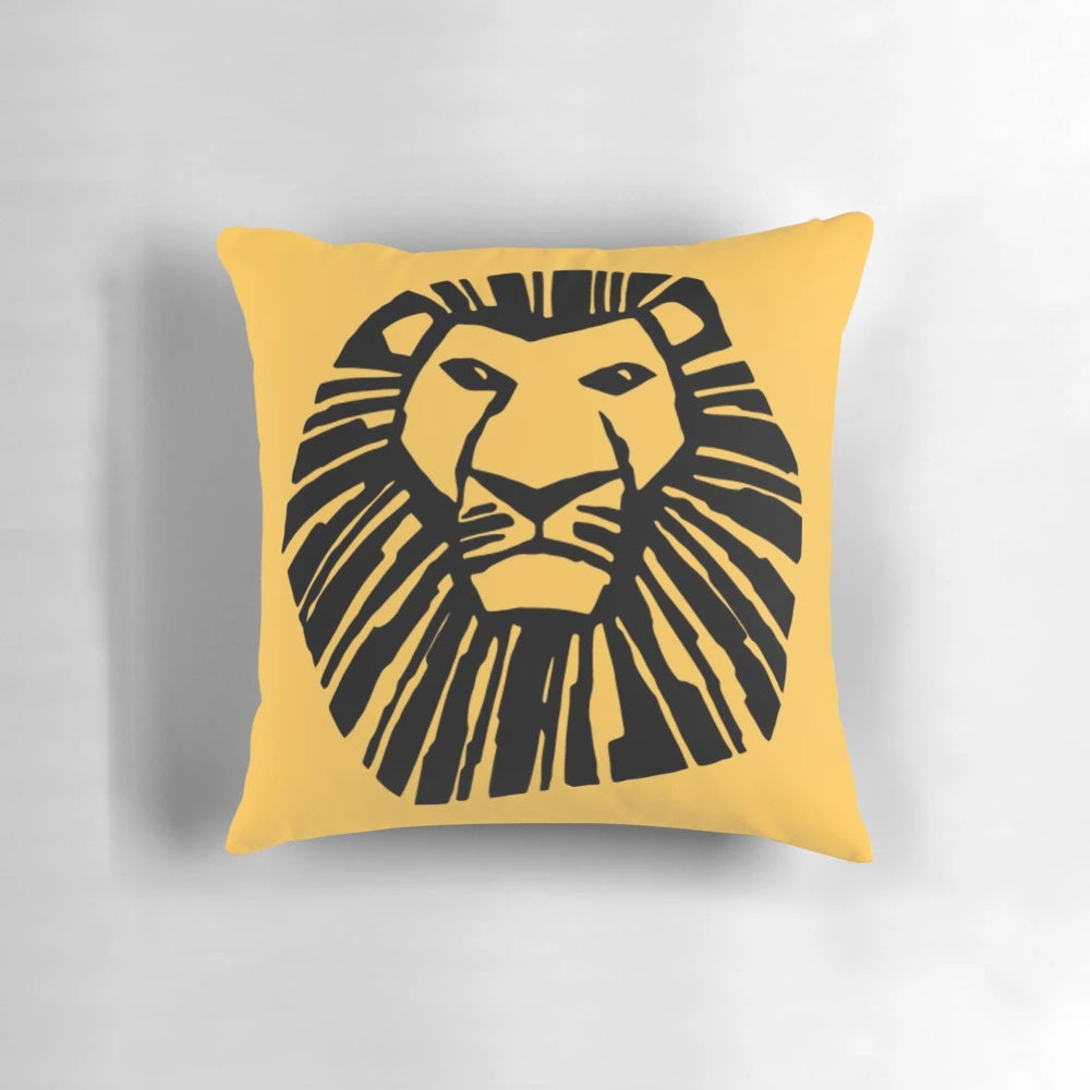 Plush pillow featuring the iconic Lion King Broadway musical logo