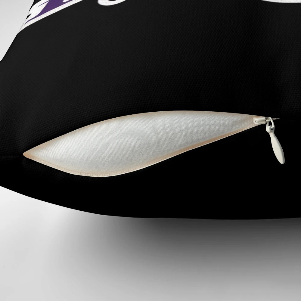 Los Angeles Lakers basketball pillow featuring the team logo and iconic players like LeBron James and Kobe Bryant