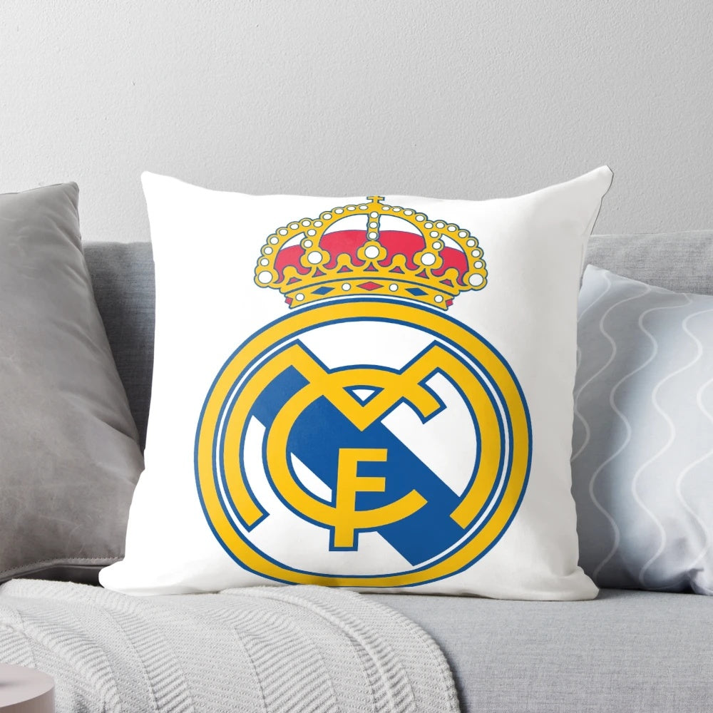 Soft, plush pillow featuring the iconic Madrid CF (Real Madrid) logo
