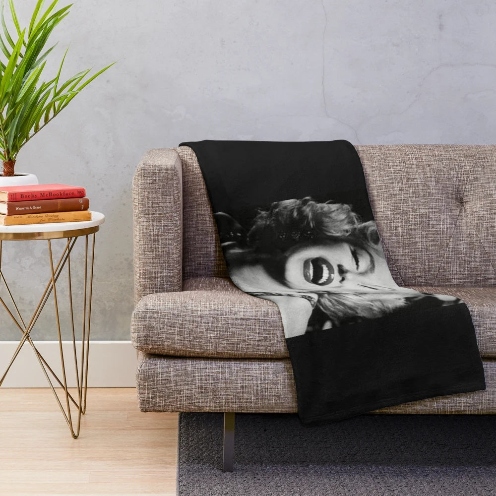 Marilyn Monroe black and white plush blanket