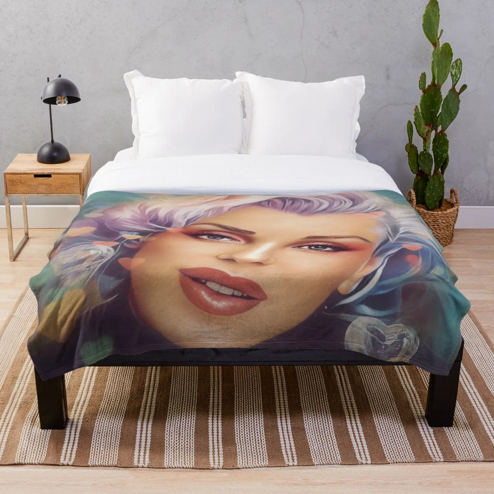 Marilyn Monroe plush blanket with vintage Hollywood design