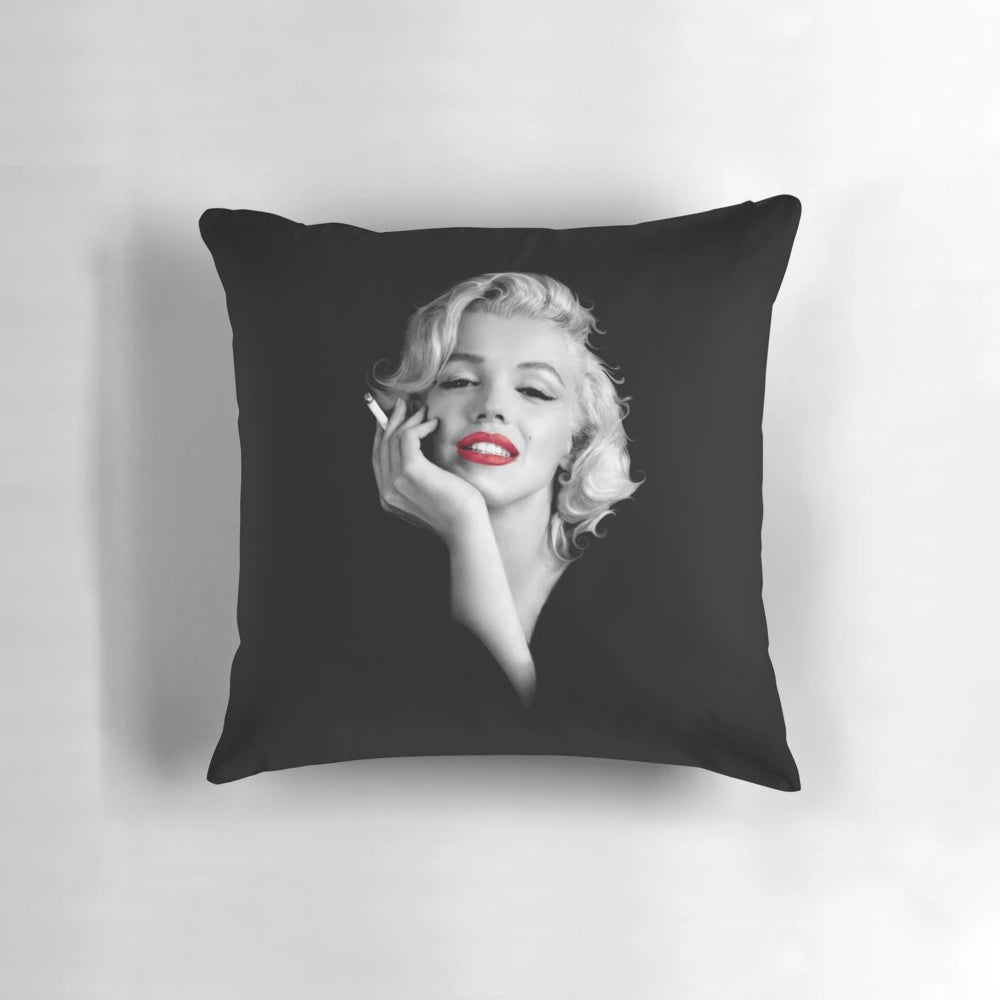 Marilyn Monroe portrait in black and white pop art style