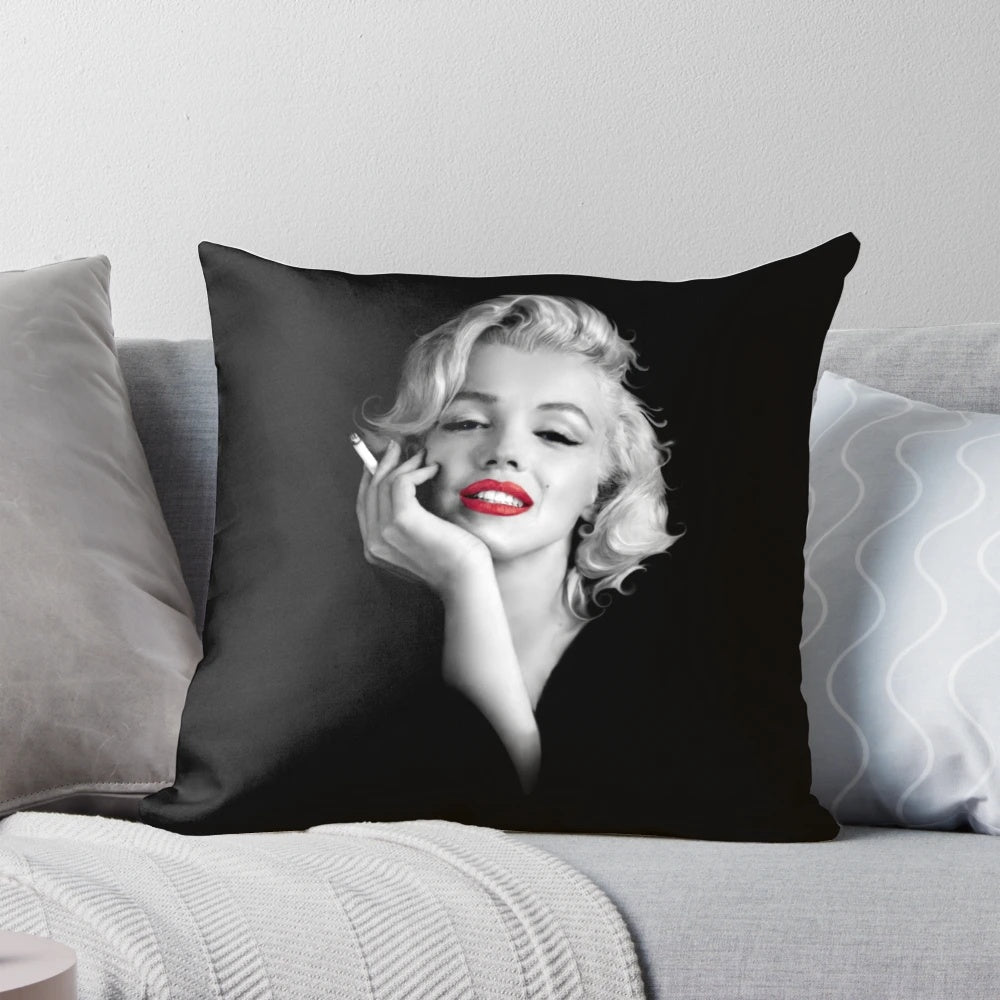 Marilyn Monroe portrait in black and white pop art style