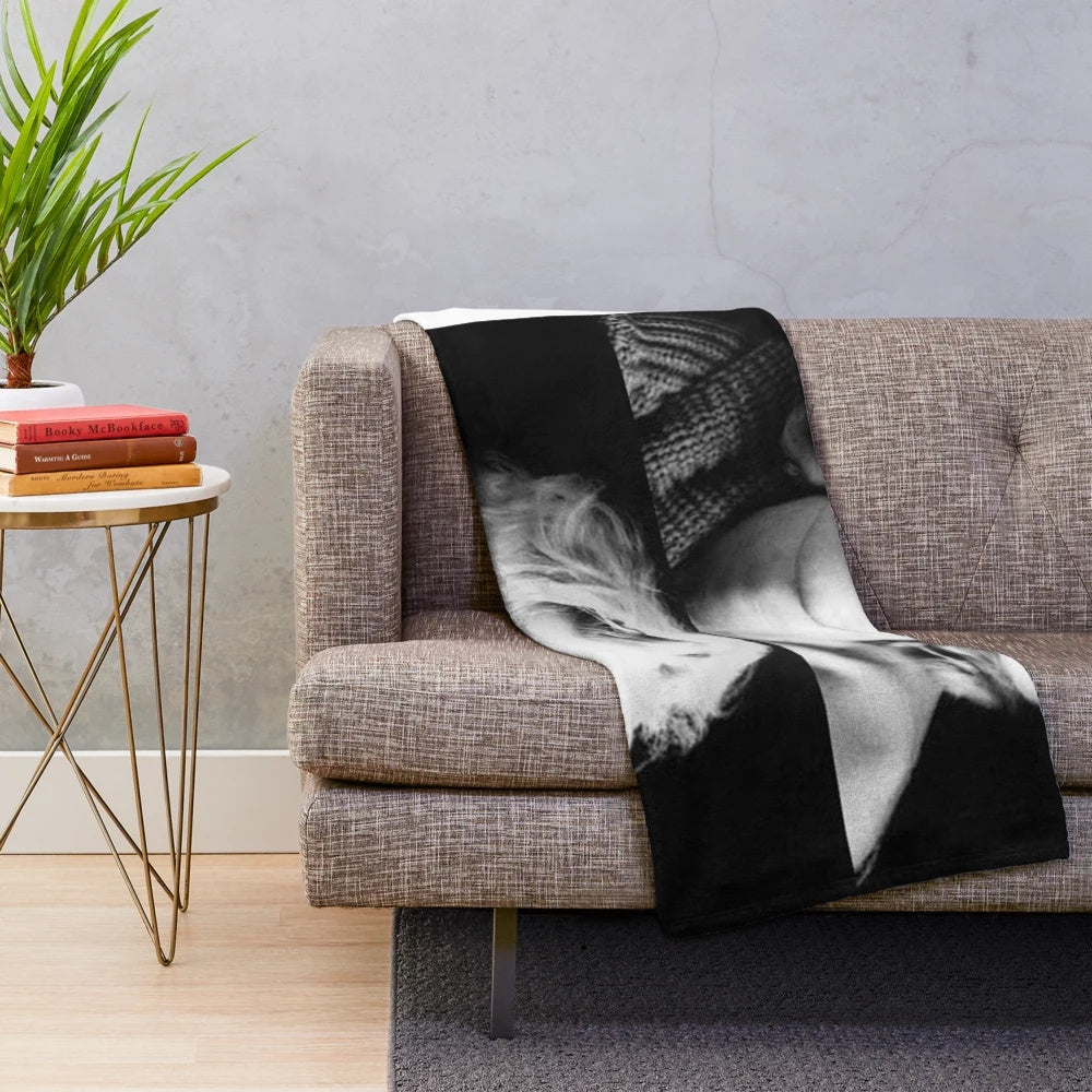 Soft and cozy plush blanket featuring the iconic image of Marilyn Monroe