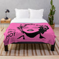 Plush blanket featuring a black and white portrait of the iconic actress Marilyn Monroe