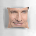Matthew McConaughey face printed on a soft, comfortable throw pillow