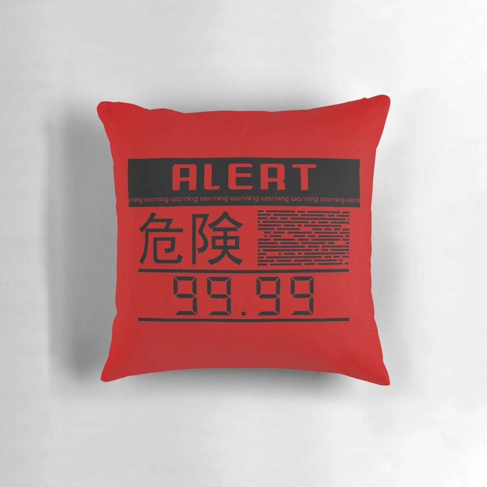 Metal Gear Solid inspired Alert Phase graphic pillow for gaming and home decor