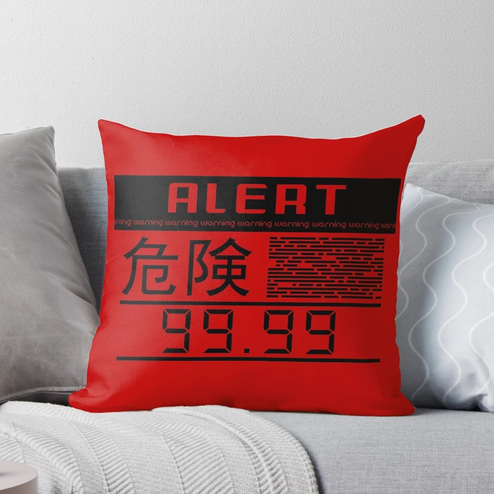 Metal Gear Solid inspired Alert Phase graphic pillow for gaming and home decor