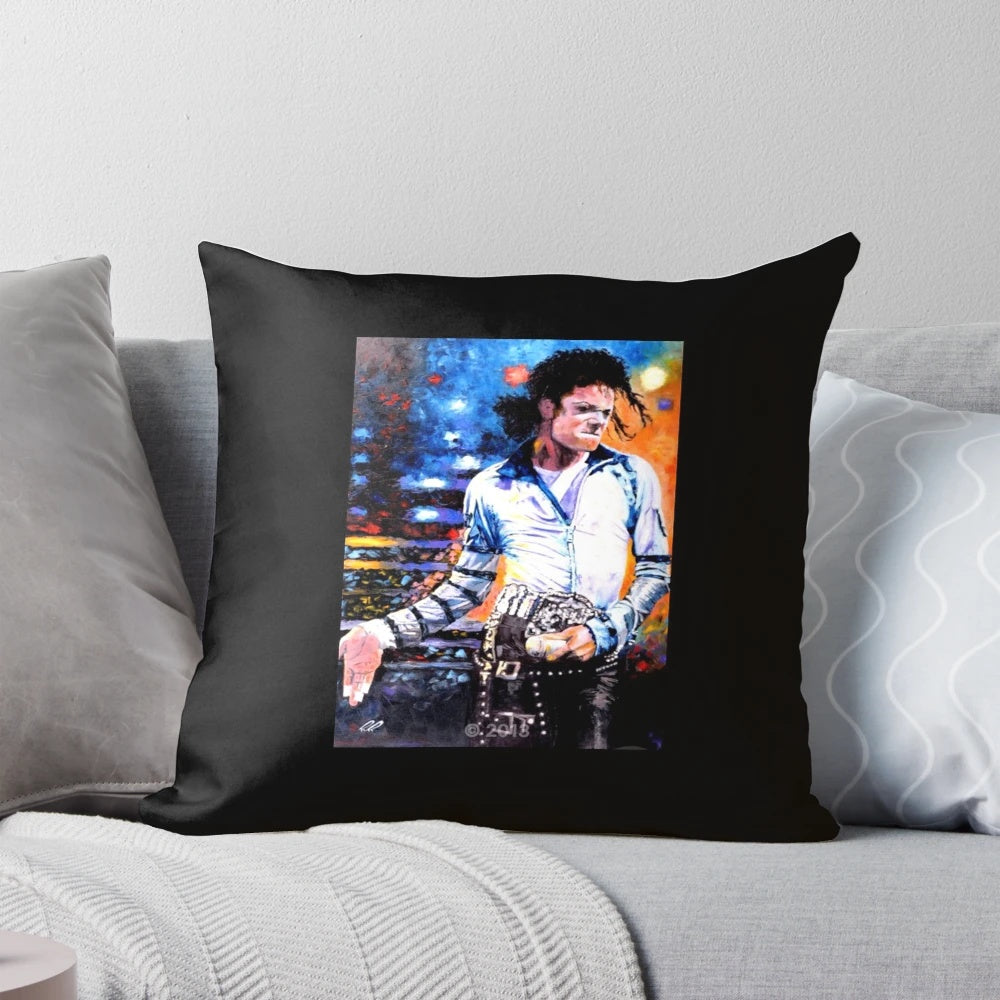 Vibrant Pop Art Pillow Featuring the Iconic Michael Jackson Dance Pose