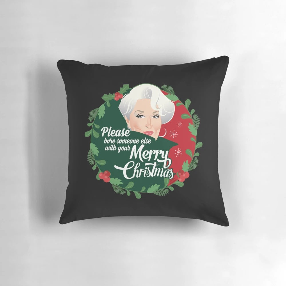 Miranda Priestly Christmas Pillow - Iconic Devil Wears Prada Inspired Holiday Decor