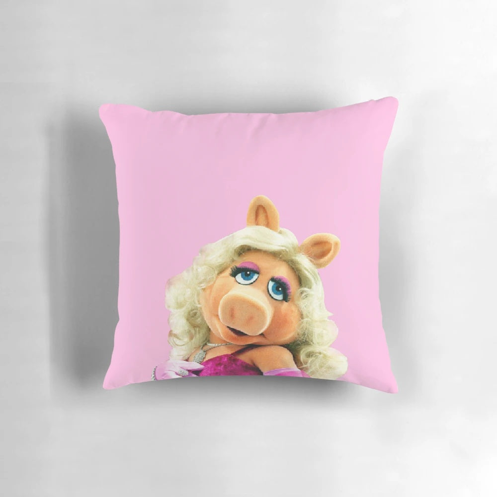 Soft, pink Miss Piggy plush pillow from the beloved Muppets franchise