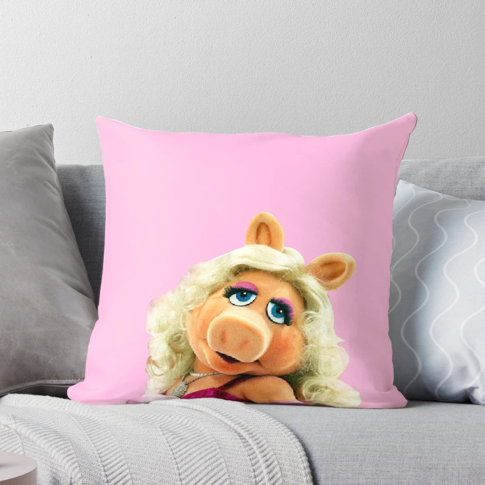 Soft, pink Miss Piggy plush pillow from the beloved Muppets franchise