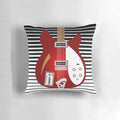 Pillow inspired by Paul Weller's iconic Rickenbacker guitars and mod culture