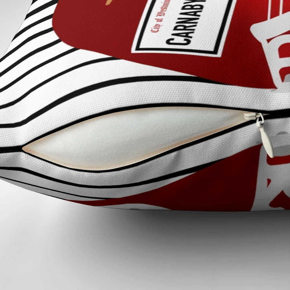 Pillow inspired by Paul Weller's iconic Rickenbacker guitars and mod culture