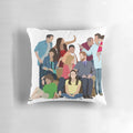 Colorful Modern Family character pillow featuring the Dunphy and Pritchett families