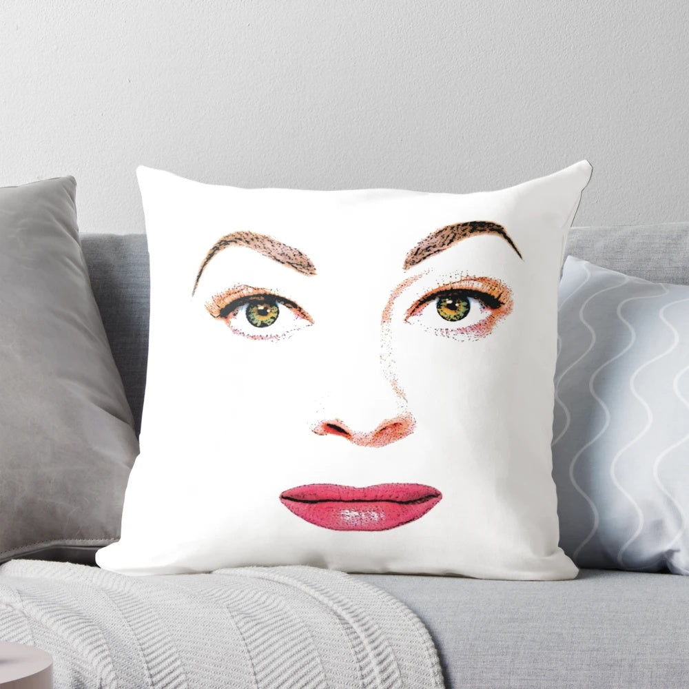 Mommie Dearest" themed pillow featuring a portrait of Joan Crawford and Faye Dunaway