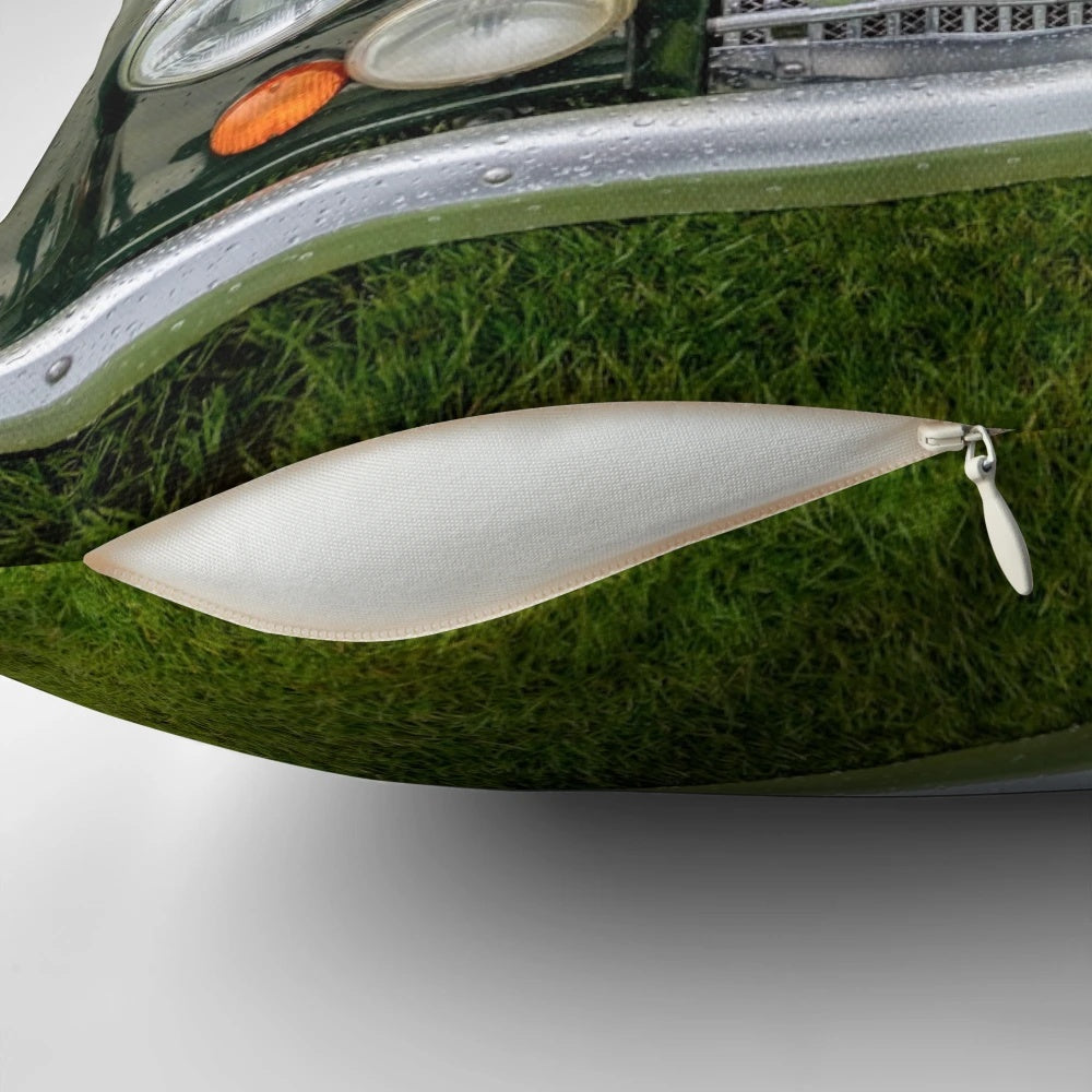 Soft, plush pillow featuring the iconic Morgan classic car design