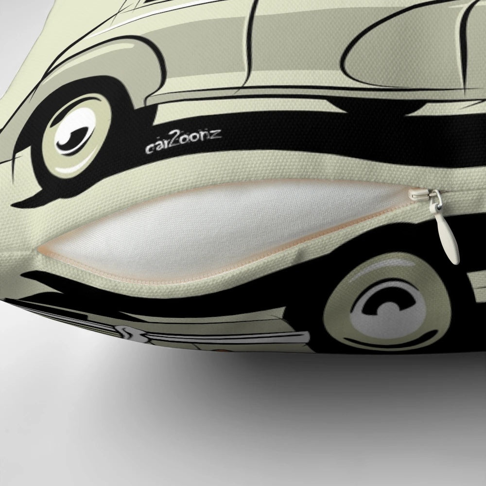 Vintage Morris Minor 1000 2-door saloon in classic Old English White color, perfect for car enthusiasts and home decor