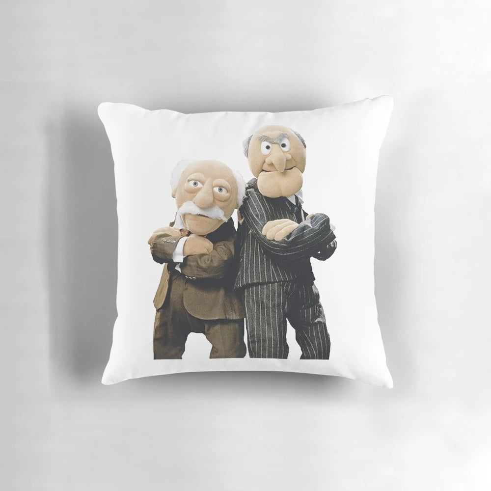 Plush pillow featuring Muppets characters Statler and Waldorf