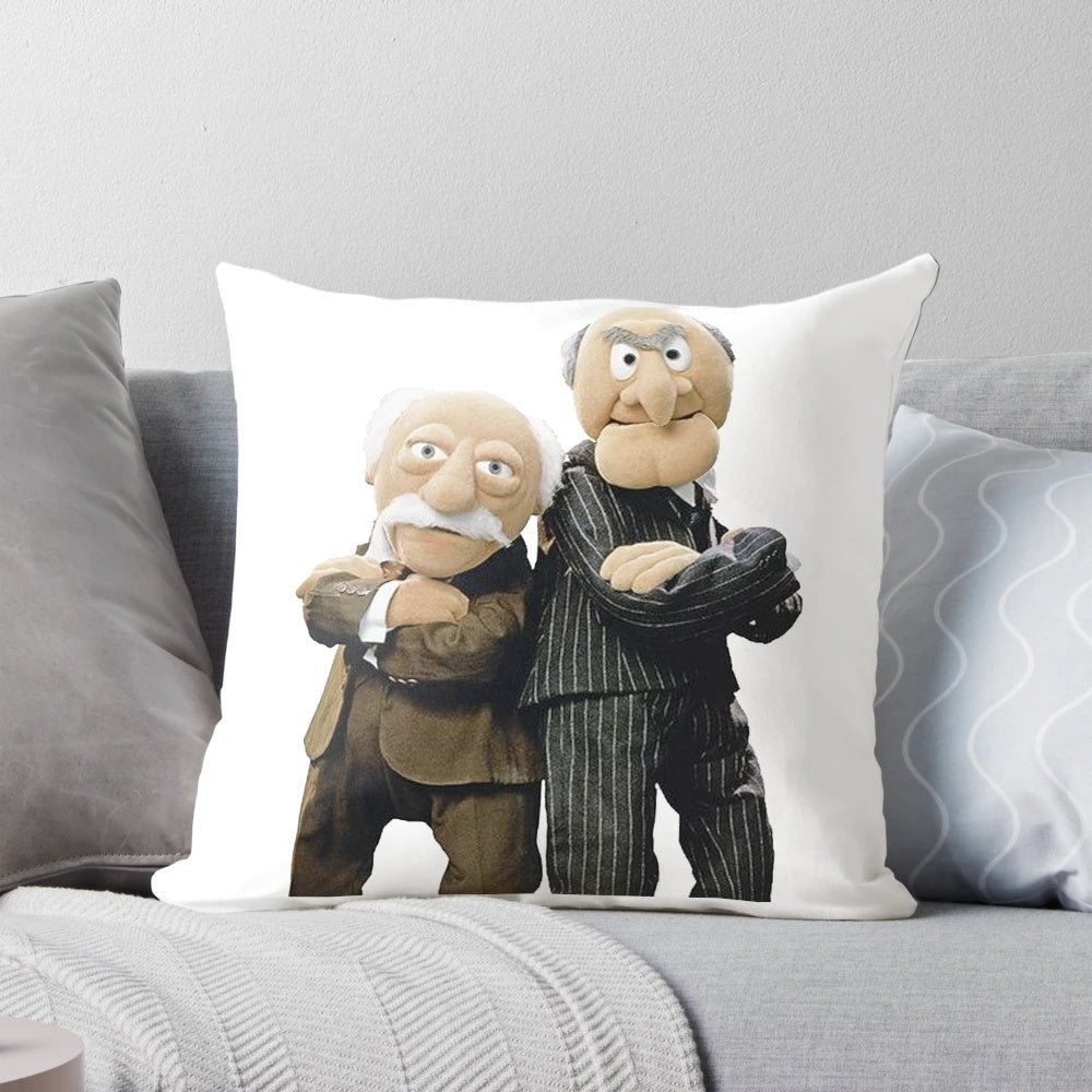 Plush pillow featuring Muppets characters Statler and Waldorf