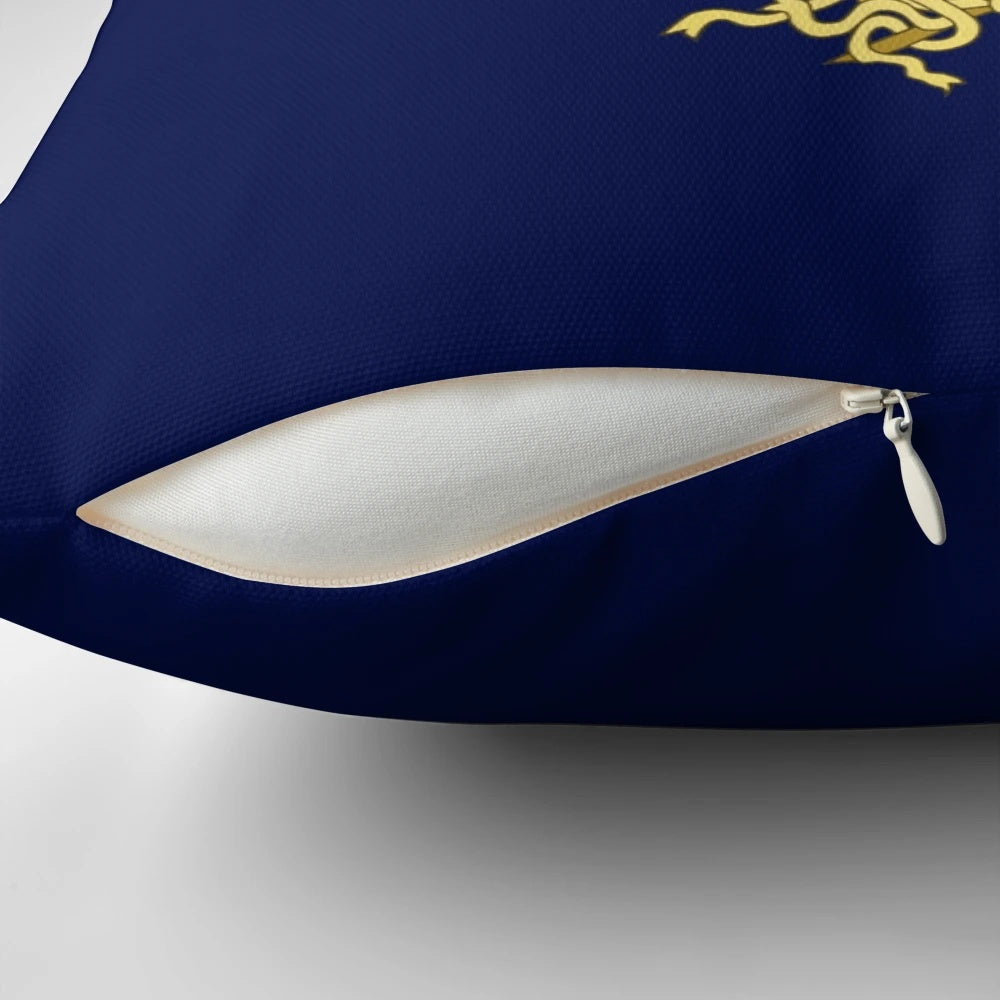 Plush throw pillow featuring the emblematic emblem of Napoleon Bonaparte, the first French Empire