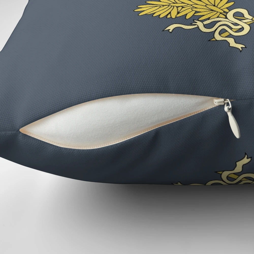 Napoleon Bonaparte's Iconic Emblem Printed on a Decorative Pillow