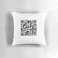 Rick Astley "Never Gonna Give You Up" QR code printed on a plush pillow