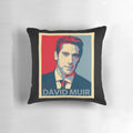 A plush pillow featuring the image of renowned American journalist and news anchor David Muir.