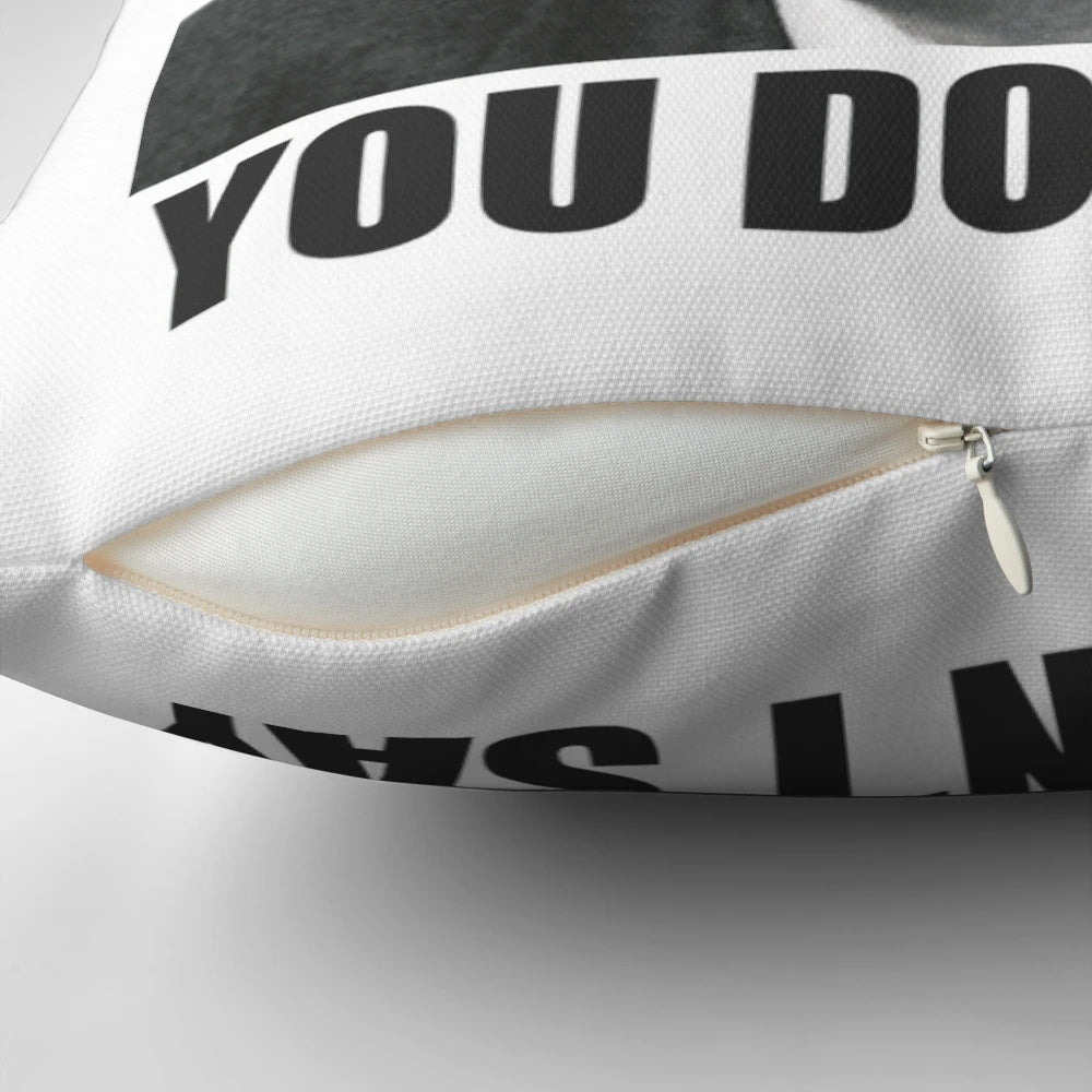 An image of a Nicolas Cage meme printed on a pillow