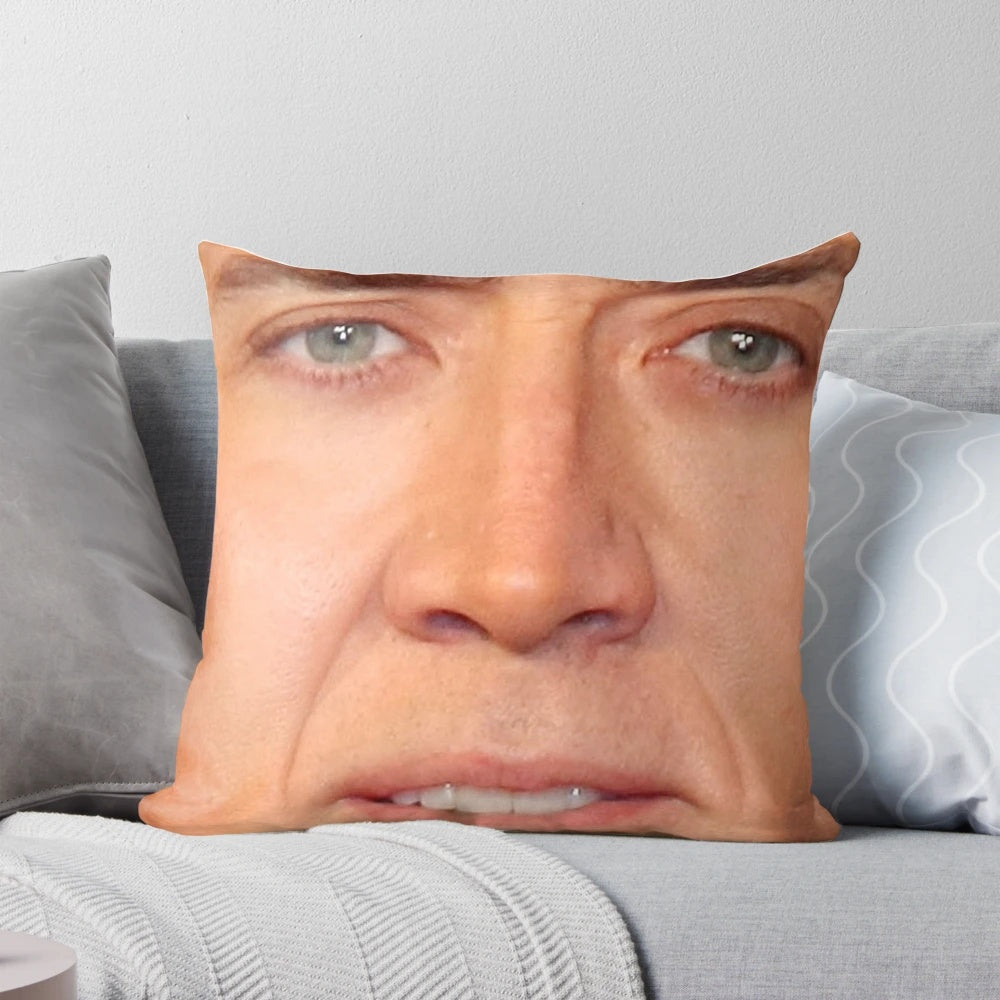 Soft, plush pillow featuring the iconic face of acclaimed actor Nicolas Cage
