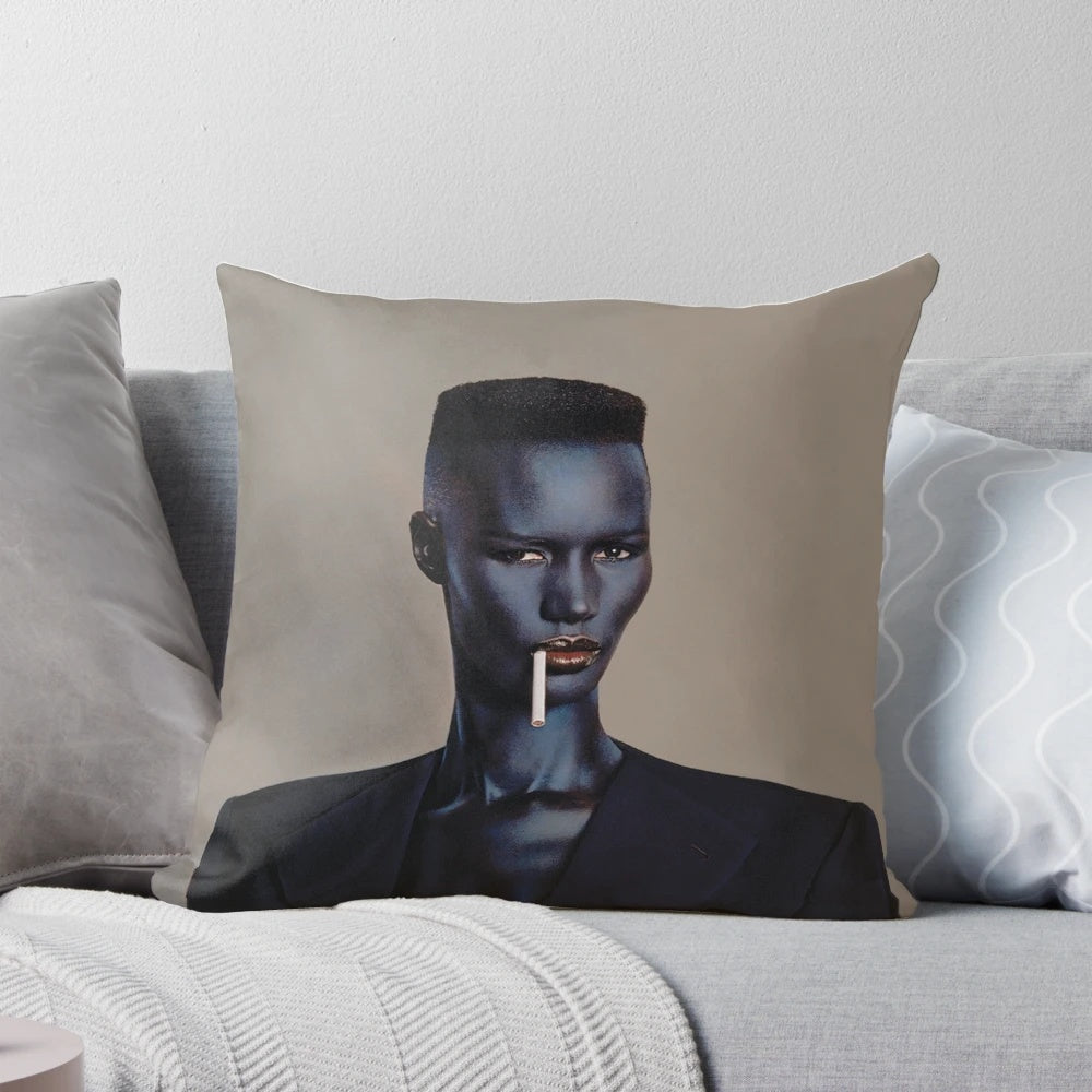 Grace Jones Pillow - Iconic Nightclubbing Jamaican Pop Art Design