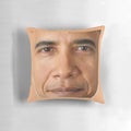 Stylized image of former President Barack Obama's face on a soft, comfortable pillow