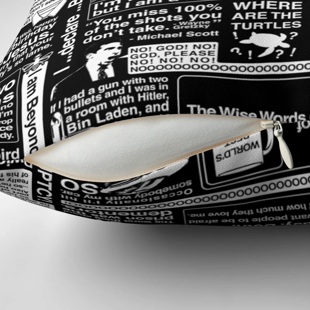 Pillow featuring iconic quotes from the beloved character Michael Scott from the hit TV series The Office