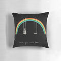 Vibrant pink and blue pink floyd album cover design pillow
