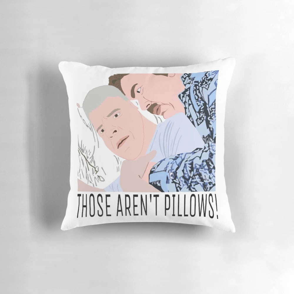 Planes, Trains and Automobiles" themed Pillow featuring characters Del Griffith and Neal Page
