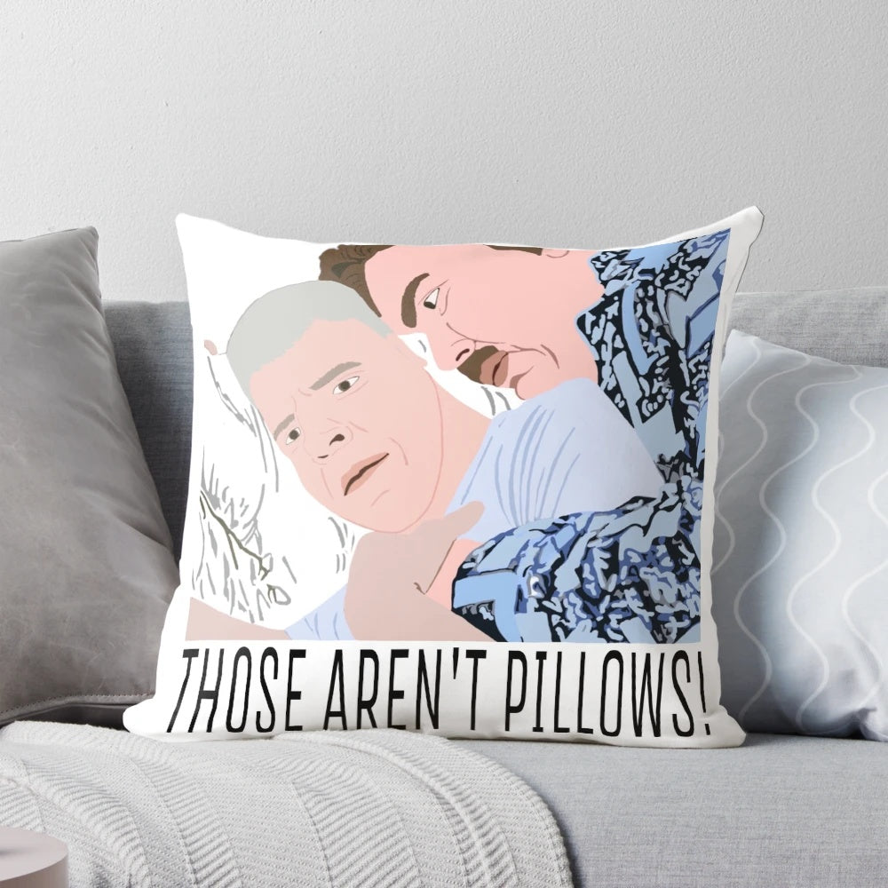 Planes, Trains and Automobiles" themed Pillow featuring characters Del Griffith and Neal Page