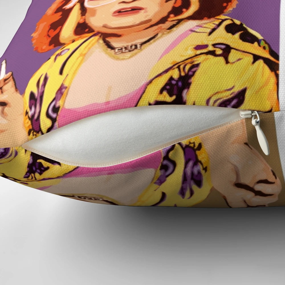 Pop art pillow featuring the iconic image of Auburn Jerry Hall
