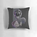 A black and red decorative pillow depicting the iconic Power Rangers character