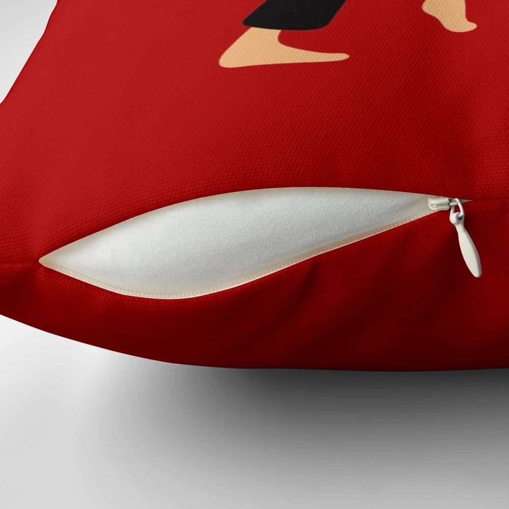 "Pulp Fiction Themed Decorative Pillow with John Travolta and Uma Thurman"