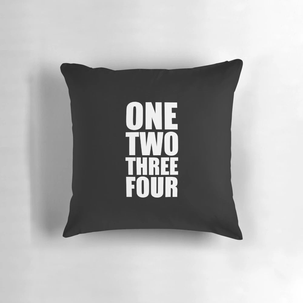 Ramones XXI (white) Pillow with iconic band logo and simple black and white lettering