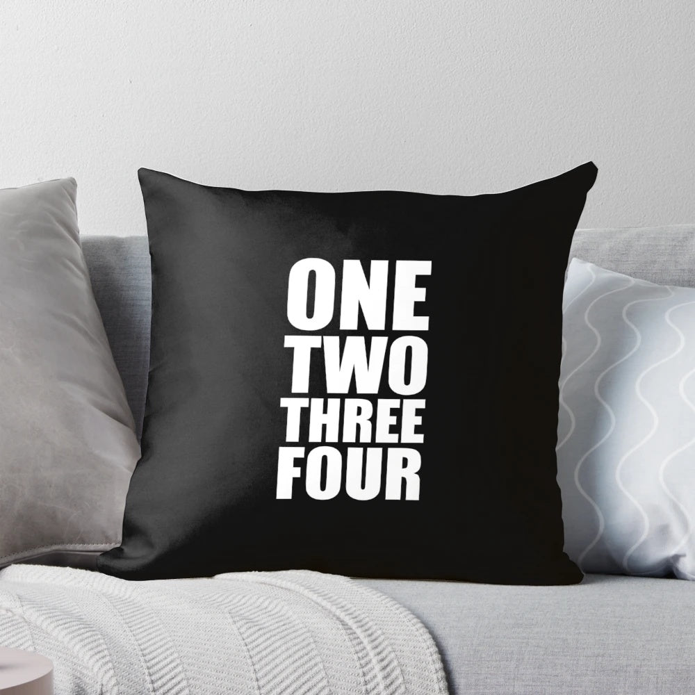 Ramones XXI (white) Pillow with iconic band logo and simple black and white lettering