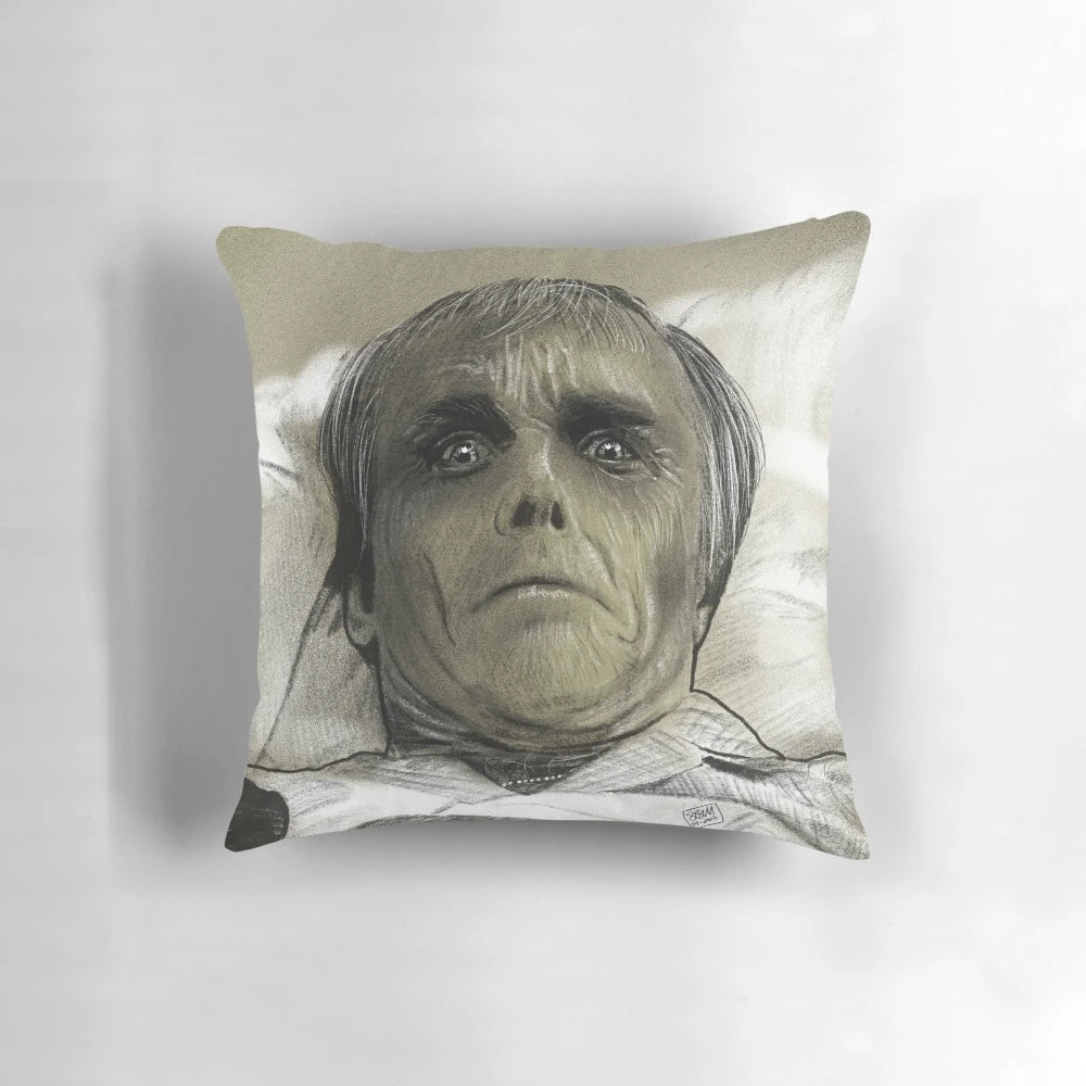 A plush pillow featuring the character "Roger" from the iconic 1978 horror film "Dawn of the Dead".