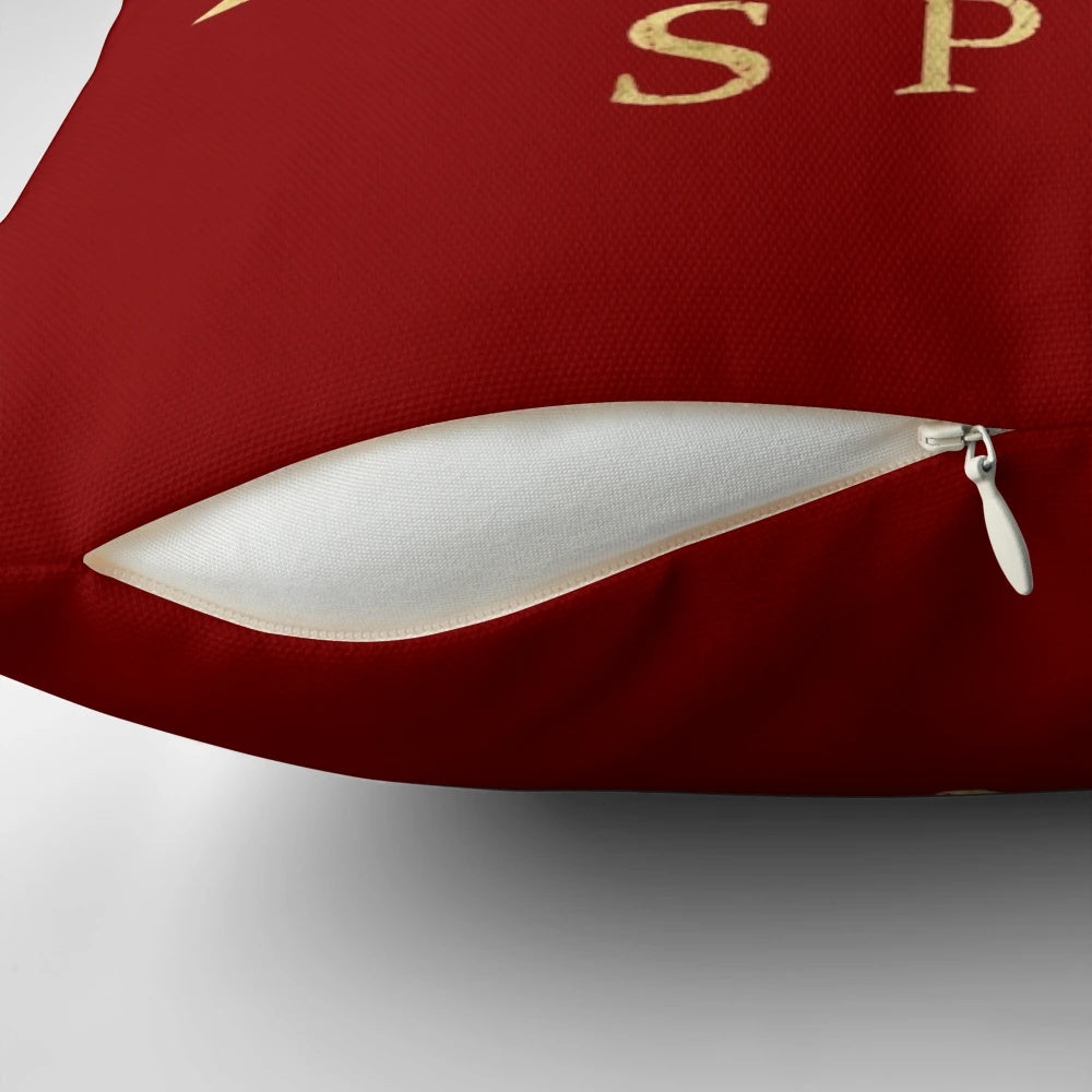 Decorative throw pillow featuring the iconic emblem of the Roman Empire, perfect for history and ancient Rome enthusiasts.