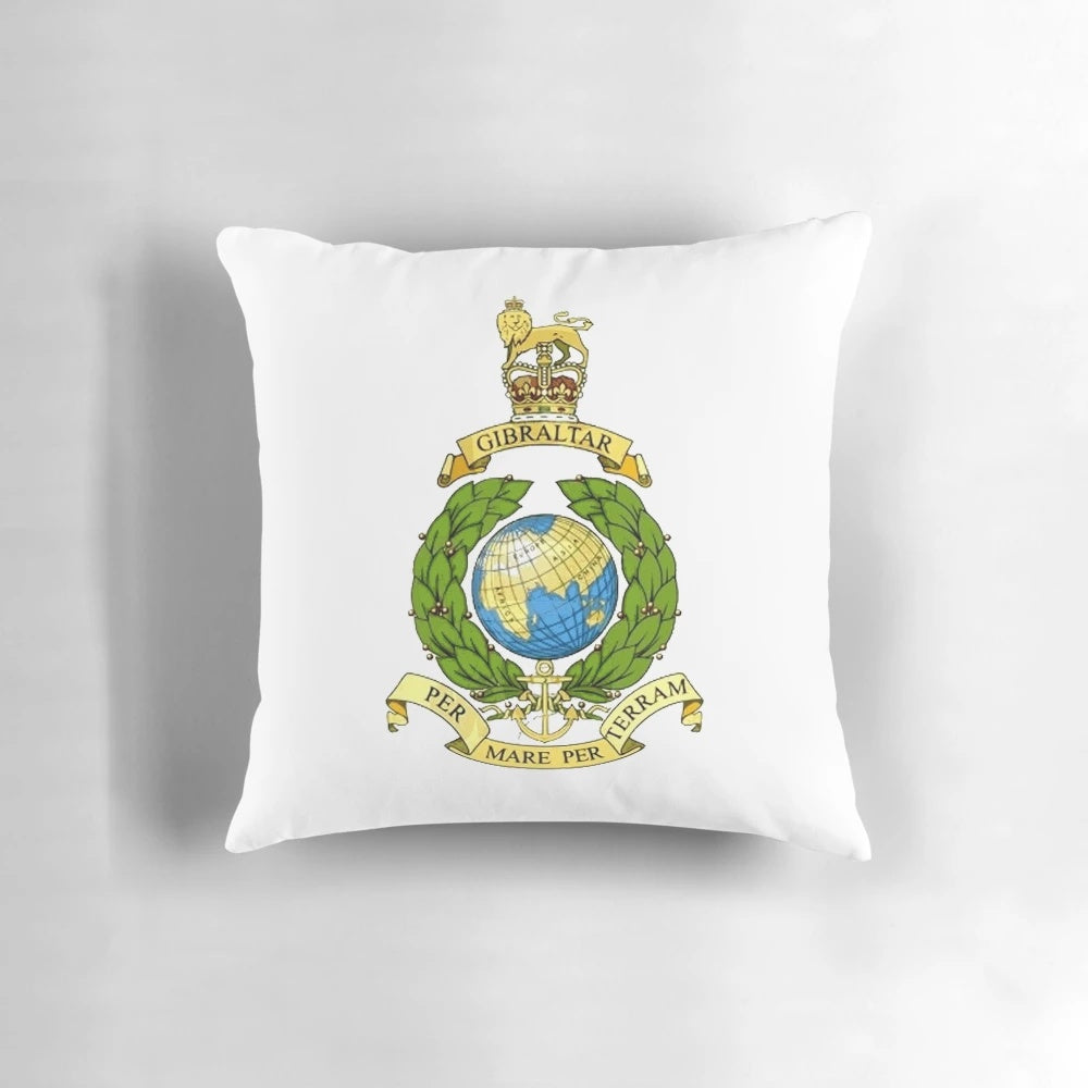 Royal Marines Emblem Pillow featuring the iconic shield and crest design