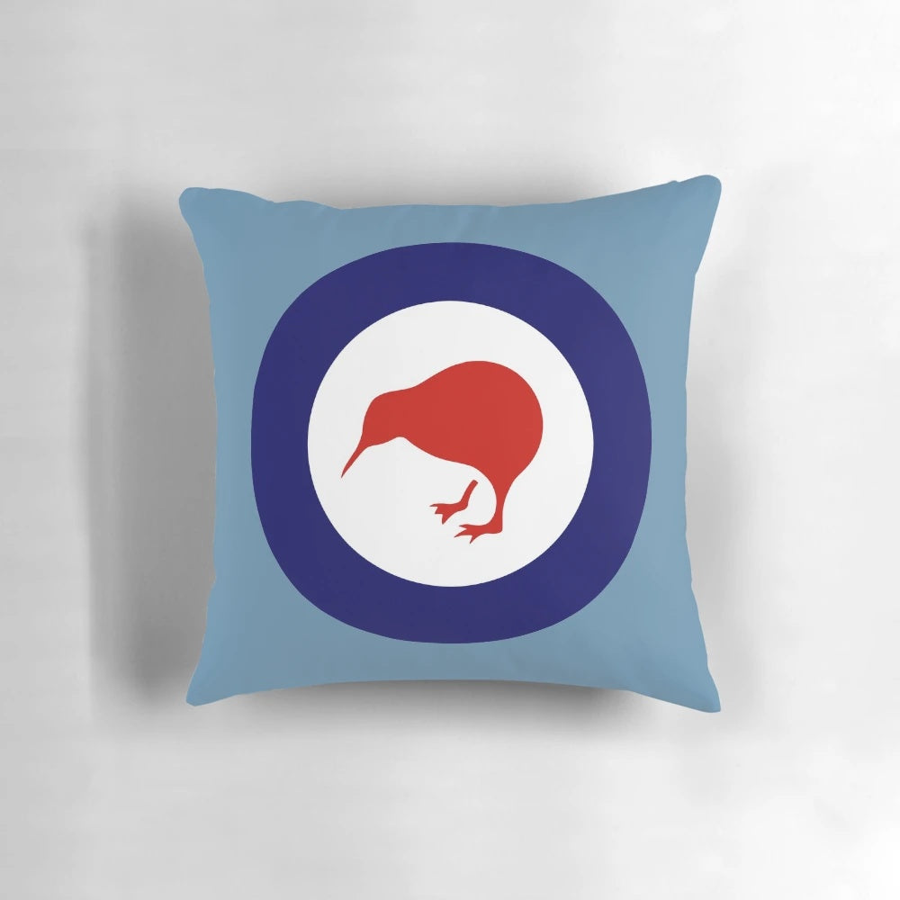 Soft, comfortable pillow featuring the iconic roundel emblem of the Royal New Zealand Air Force.
