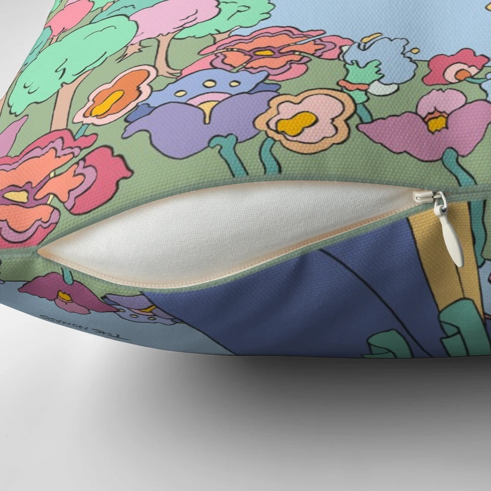 Colorful album cover pillow design featuring "Secret Tunnel" by Avatar: The Last Airbender's Chong and the Nomads